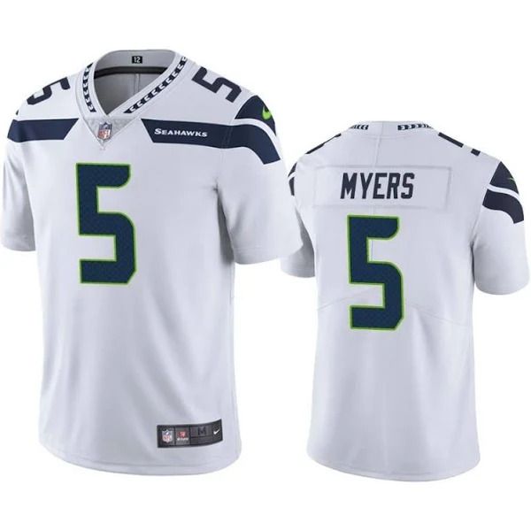 Men Seattle Seahawks 5 Jason Myers Nike White Vapor Limited NFL Jersey